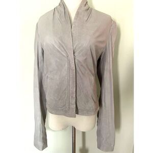[Theory] Light Gray Leather “Lavella” Jacket Sz: 8